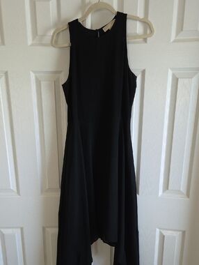 Michael Kors Black Sleeveless Asymmetrical Hem Dress So Elegant